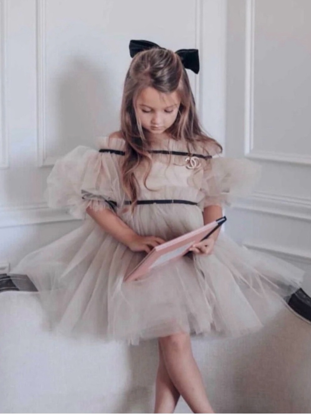 Petite Maison Kids Coco-Caramel Tulle Dress size 3 years
